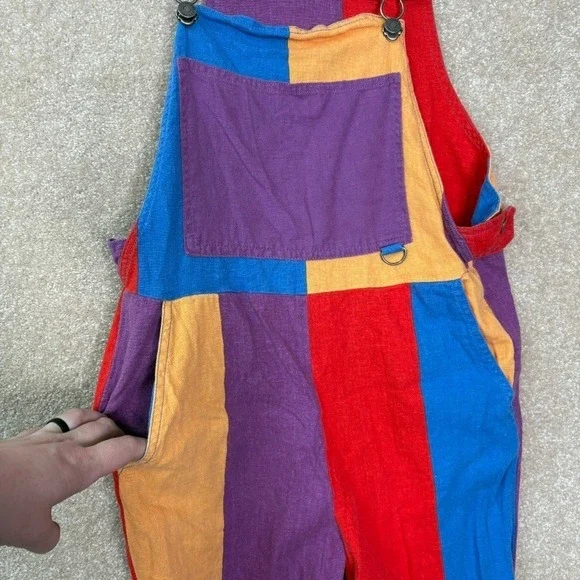 URBAN OUTFITTERS Overalls Women's XS Colorful Linen Jumpsuit - Picture 8 of 12